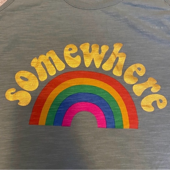 NATURAL LIFE Sage Green “Somewhere Over The Rainbow” Tank Top - Picture 2 of 3